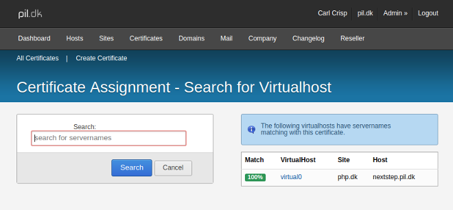vhost certv2